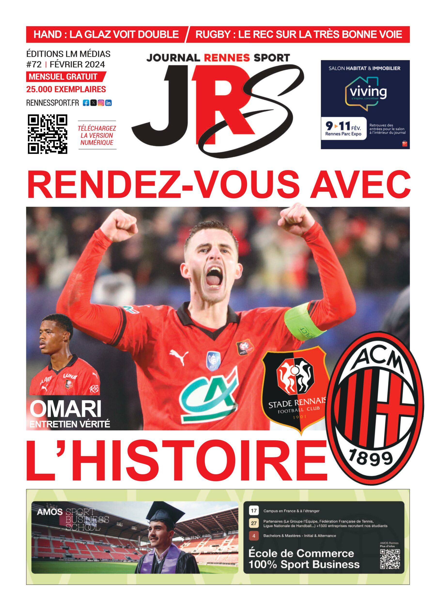 Une du Journal Rennes Sport avec Bourigeaud heureux