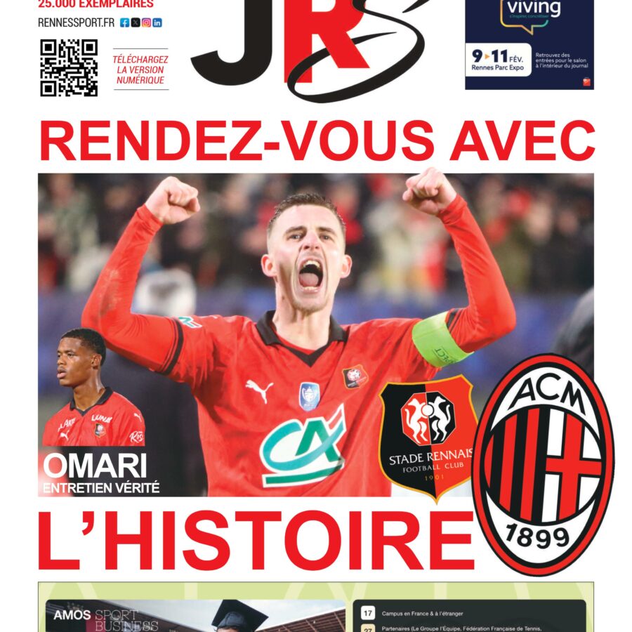 Une du Journal Rennes Sport avec Bourigeaud heureux