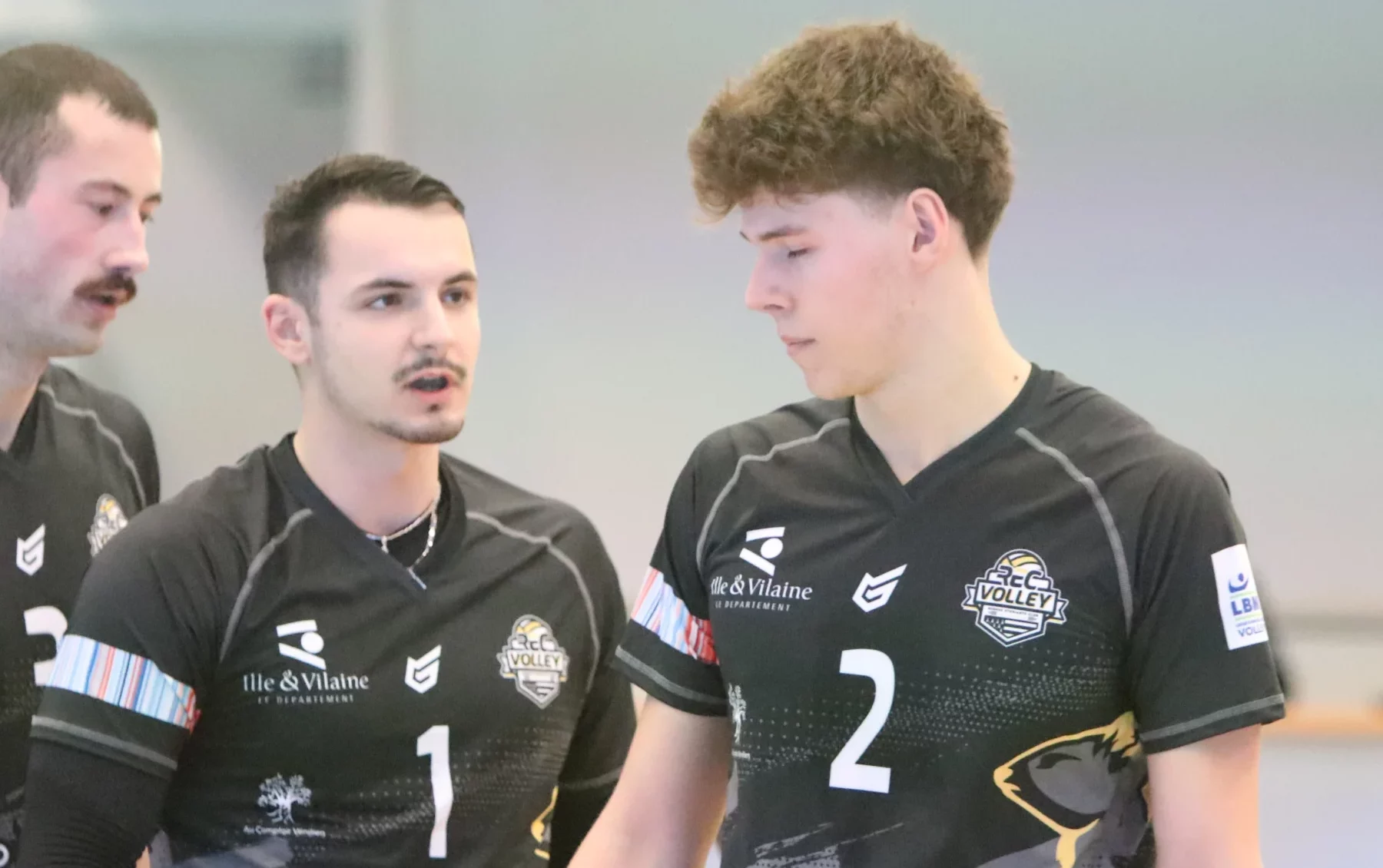 Peter Jack, Brendan Gouessant et Daulton Sinoski lors du match contre Royan