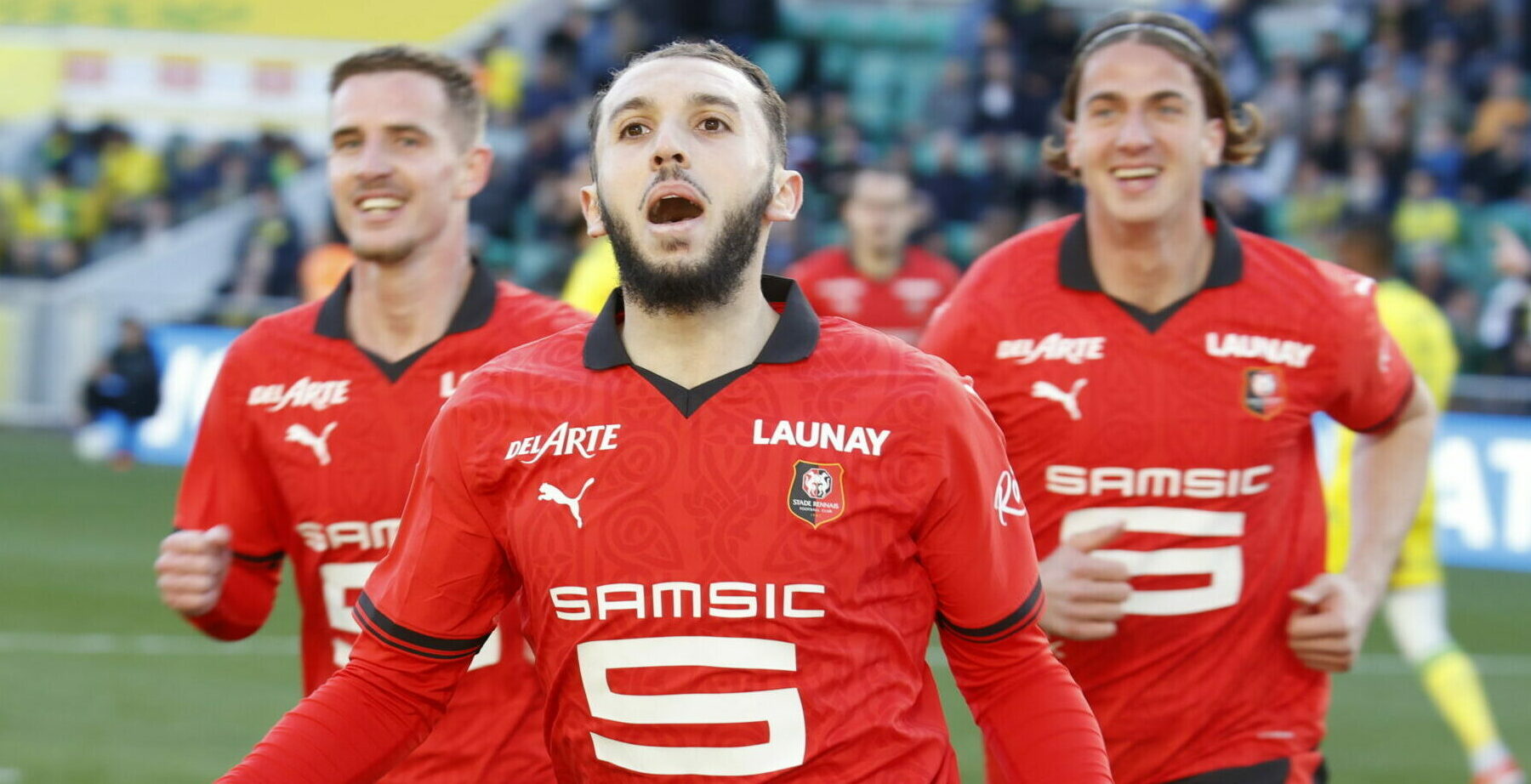 Joie pour Amine Gouiri, buteur avec Rennes