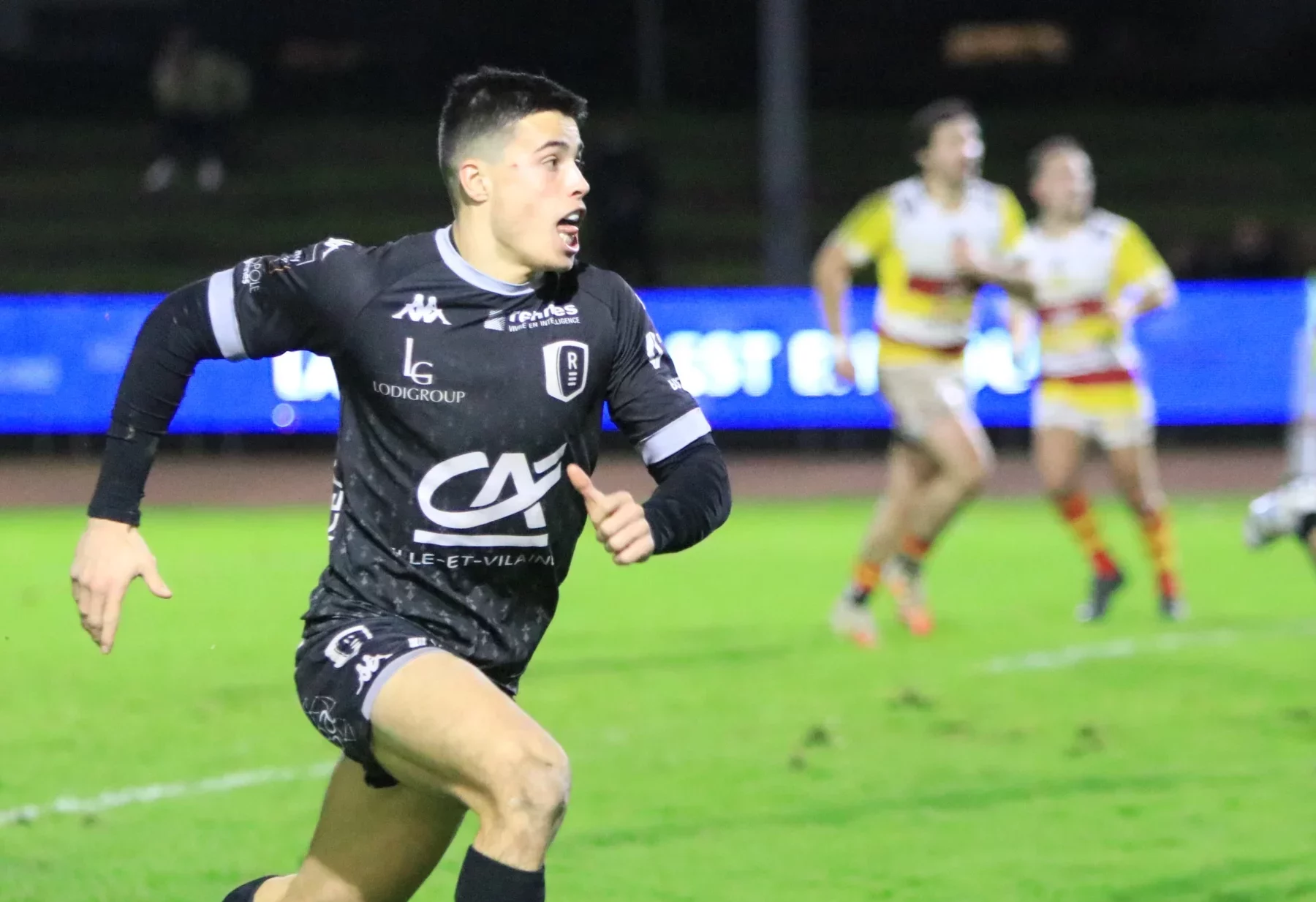 Gaël Dréan, ici face à Floirac sous les couleurs du REC