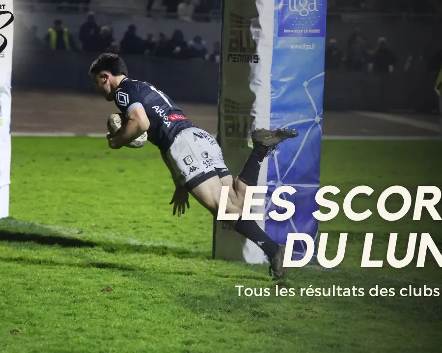 Les scores du lundi : L’URB, Cesson et le Stade Rennais battus, rebond pour Thorigné et le REC Rugby.
